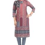 Cherished Coral Designer Digital Print Masleen Fabric Long Kurti Tunic