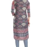 Cherished Coral Designer Digital Print Masleen Fabric Long Kurti Tunic
