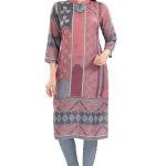Cherished Coral Designer Digital Print Masleen Fabric Long Kurti Tunic