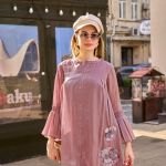 Fabric jimmy choo with heavy handwrok with cotton inner