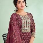 Masleen Digital Print with hand touch work