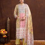 Masleen Digital Print with hand touch work