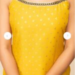 Ethnic Motifs Printed Shoulder Straps Zari Straight Kurta With Palazzos & Dupatta