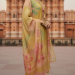 Mustard yellow embroidered kurta and pant set with dupatta